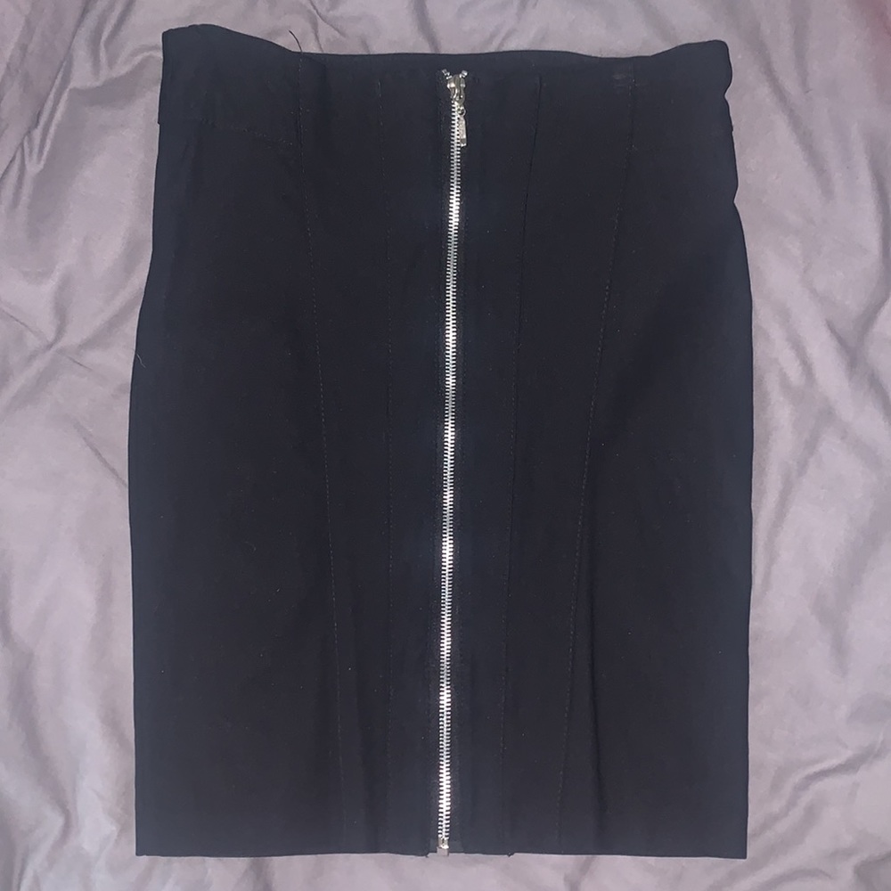 Zipper front pencil skirt